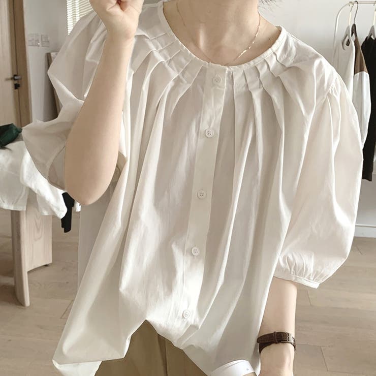 パフスリーブタックブラウス レディース 10代 | Dewlily | 詳細画像9 