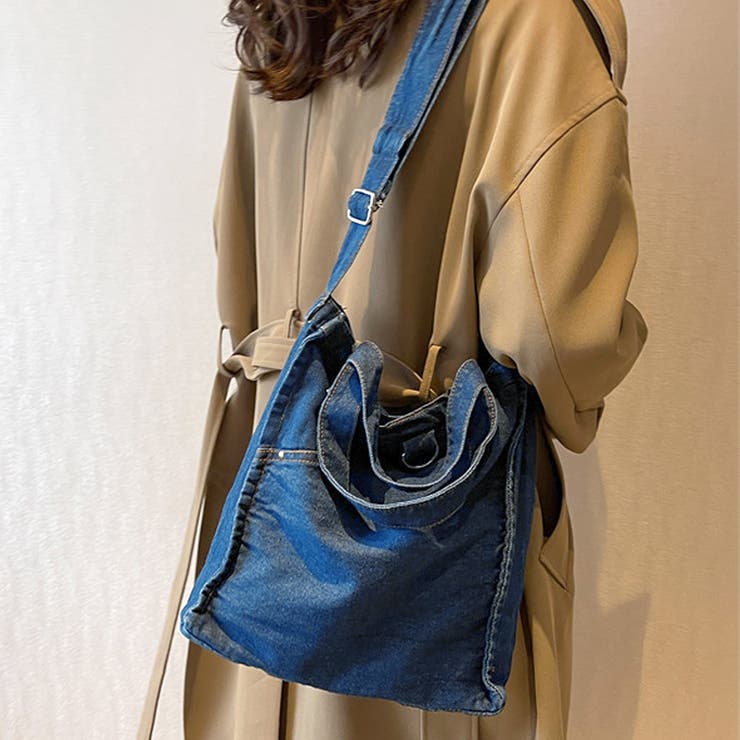 デニム風ショルダーバッグ レディース 10代[品番：AMSW1778048