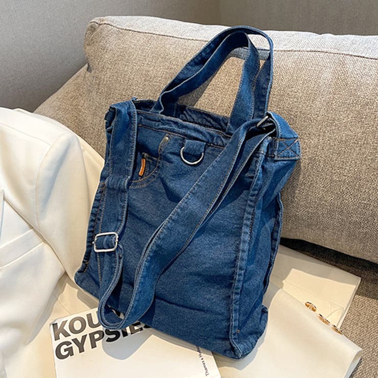 デニム風ショルダーバッグ レディース 10代[品番：AMSW1778048