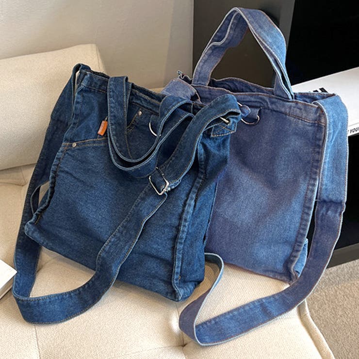 デニム風ショルダーバッグ レディース 10代[品番：AMSW1778048