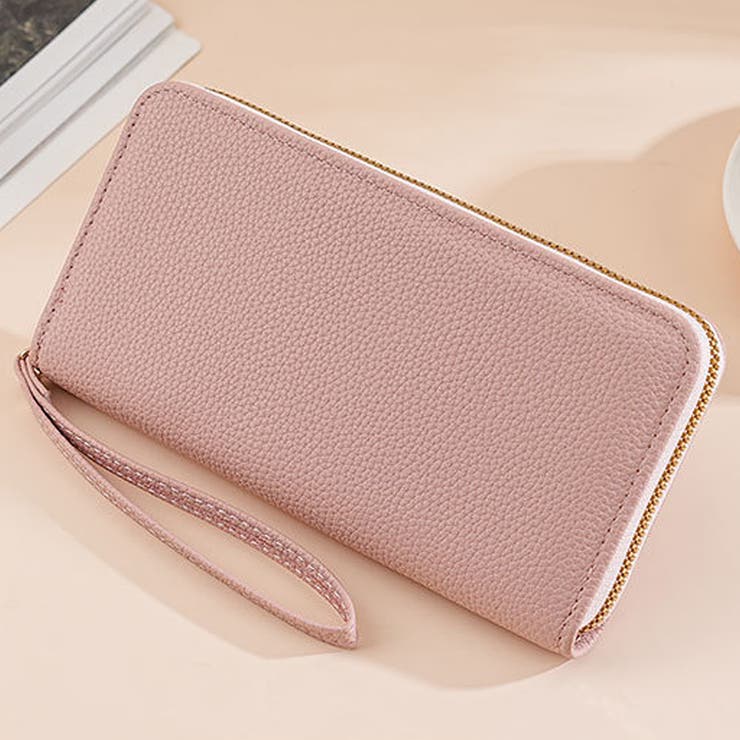 ライトピンク | フェイクレザー長財布 レディース 10代 | Dewlily