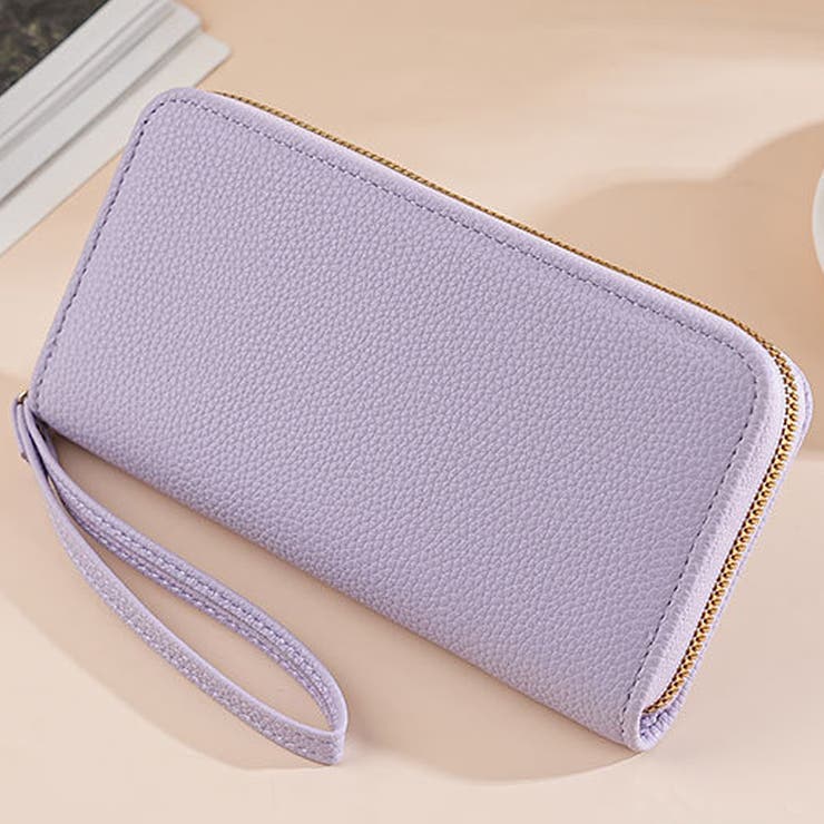 パープル | フェイクレザー長財布 レディース 10代 | Dewlily