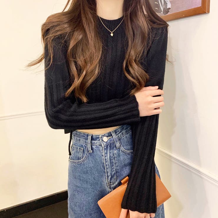 裾リボンクロップドニット 10代 20代 | Dewlily | 詳細画像2 