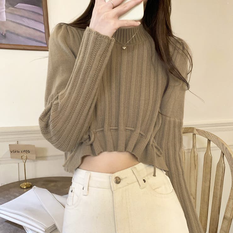 裾リボンクロップドニット 10代 20代 | Dewlily | 詳細画像3 