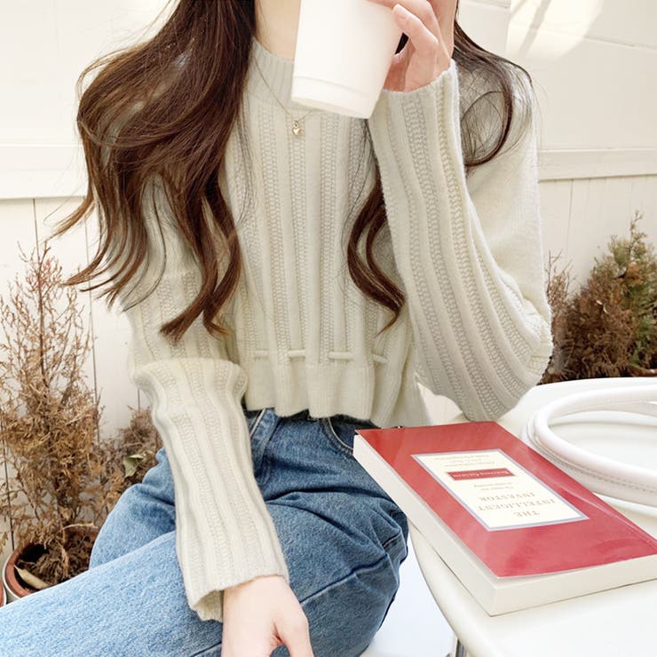 裾リボンクロップドニット 10代 20代 | Dewlily | 詳細画像9 