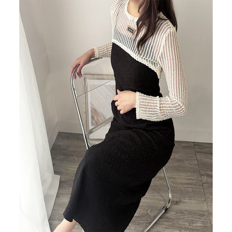 メッシュ編みクロップドニット レディース ニット | Dewlily | 詳細画像11 