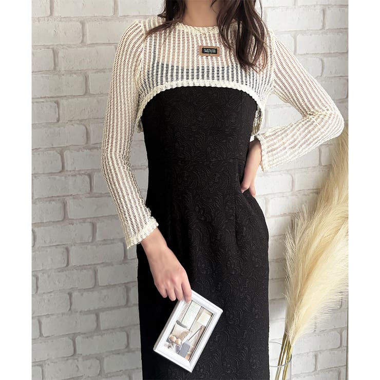 メッシュ編みクロップドニット レディース ニット | Dewlily | 詳細画像3 