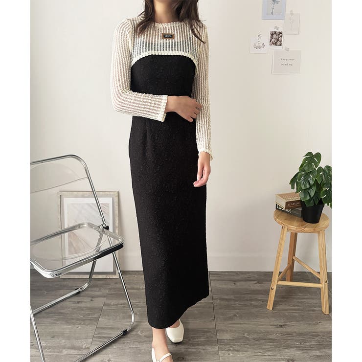 メッシュ編みクロップドニット レディース ニット | Dewlily | 詳細画像8 