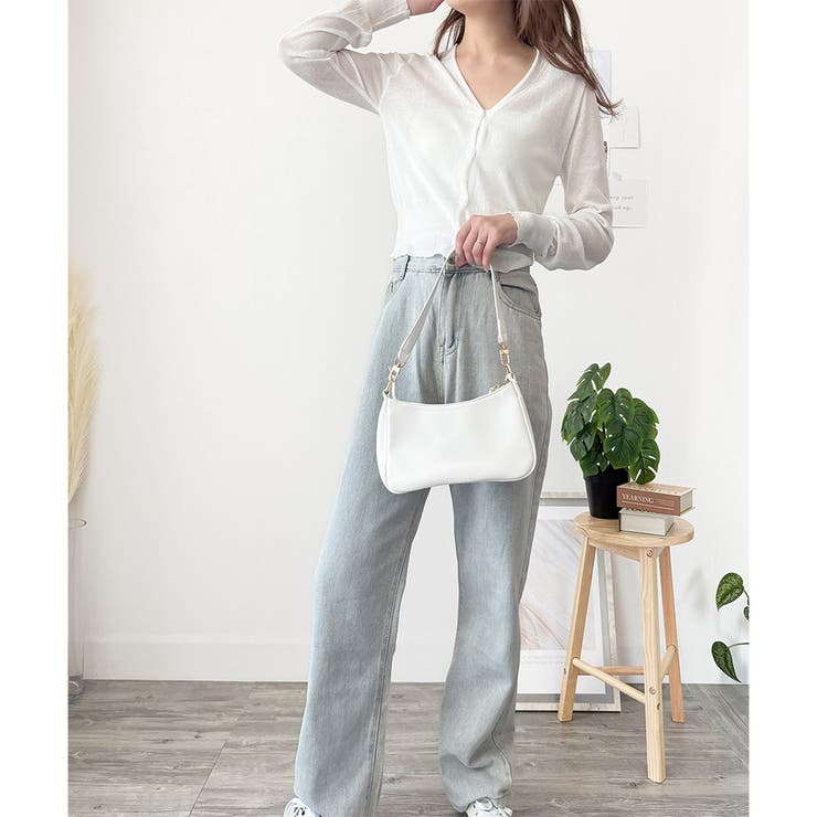 Vネックシースルーカーディガン レディース 韓国 | Dewlily | 詳細画像13 