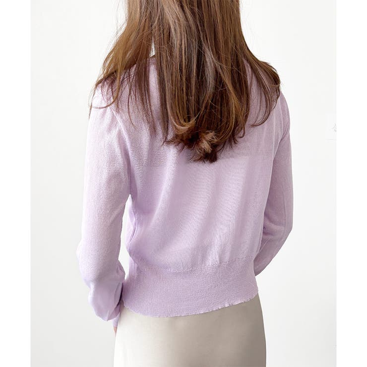 Vネックシースルーカーディガン レディース 韓国 | Dewlily | 詳細画像26 