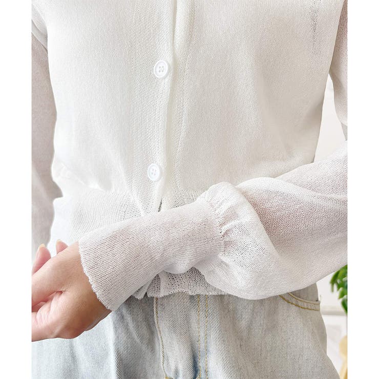 Vネックシースルーカーディガン レディース 韓国 | Dewlily | 詳細画像32 