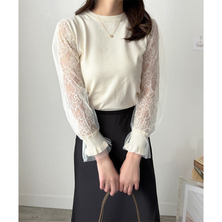 レーススリーブニット レディース ニット | Dewlily | 詳細画像10 