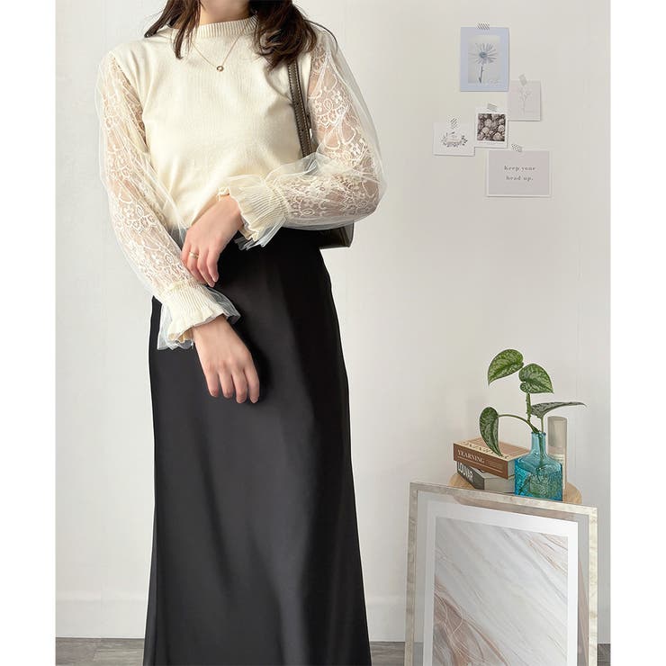 レーススリーブニット レディース ニット | Dewlily | 詳細画像13 