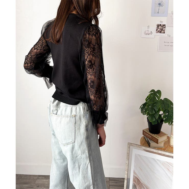 レーススリーブニット レディース ニット | Dewlily | 詳細画像24 