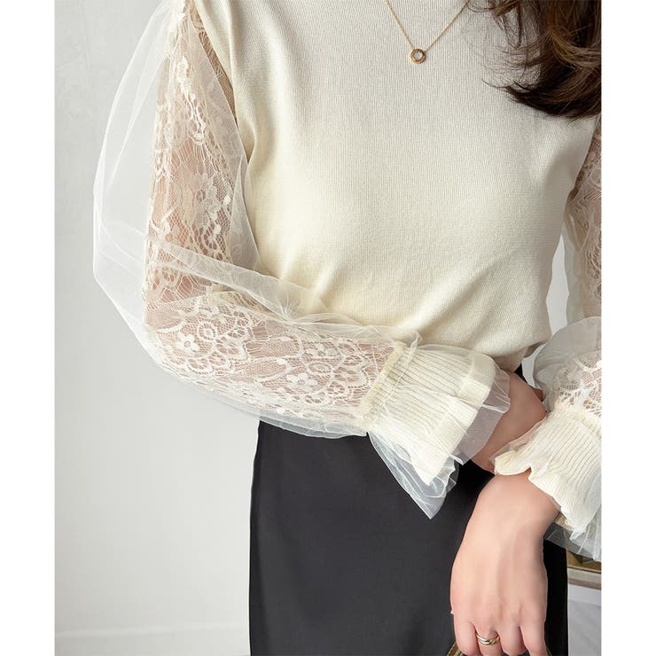 レーススリーブニット レディース ニット | Dewlily | 詳細画像27 