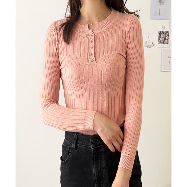 長袖リブニットトップス レディース ニット | Dewlily | 詳細画像11 