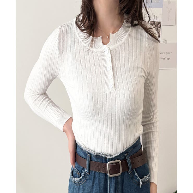 長袖リブニットトップス レディース ニット | Dewlily | 詳細画像15 