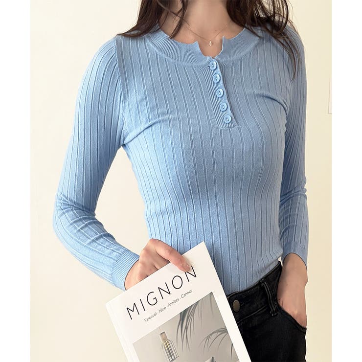 長袖リブニットトップス レディース ニット | Dewlily | 詳細画像17 