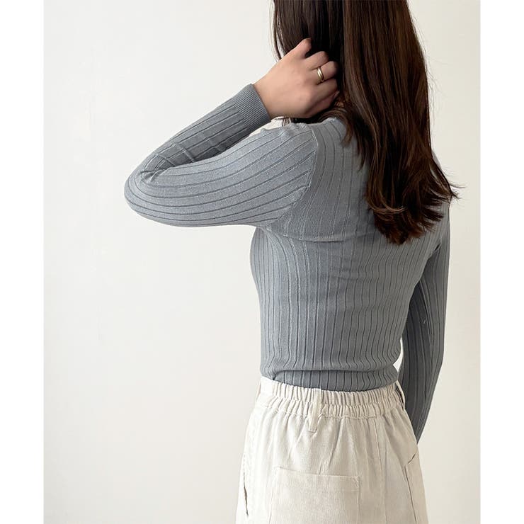 長袖リブニットトップス レディース ニット | Dewlily | 詳細画像20 