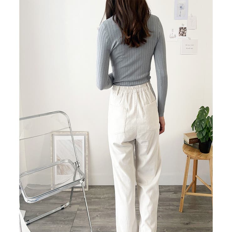 長袖リブニットトップス レディース ニット | Dewlily | 詳細画像22 