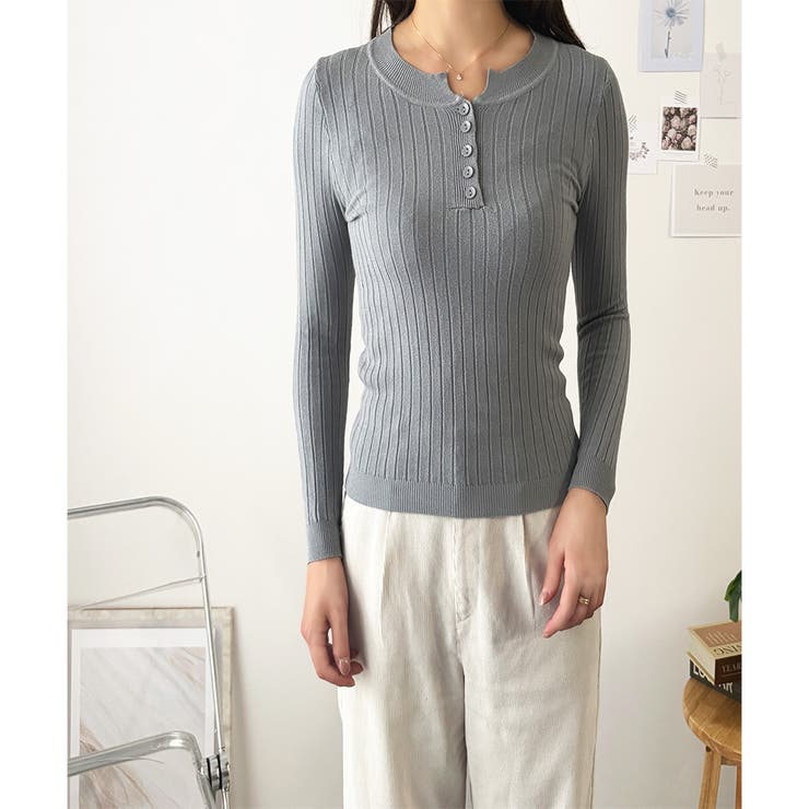 長袖リブニットトップス レディース ニット | Dewlily | 詳細画像23 