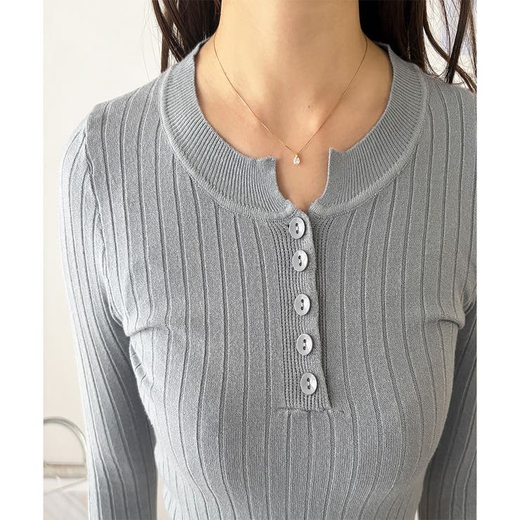 長袖リブニットトップス レディース ニット | Dewlily | 詳細画像33 