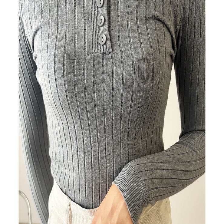 長袖リブニットトップス レディース ニット | Dewlily | 詳細画像34 