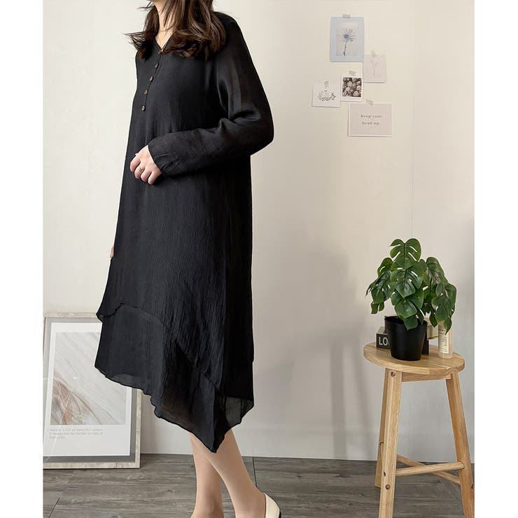 長袖Aラインワンピース レディース ワンピース | Dewlily | 詳細画像11 