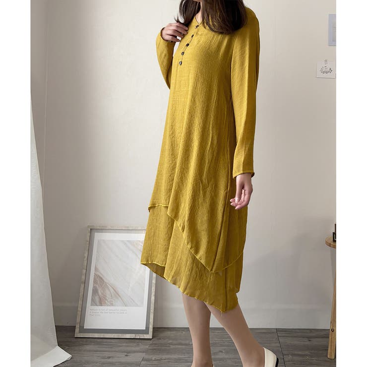 長袖Aラインワンピース レディース ワンピース | Dewlily | 詳細画像3 