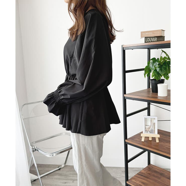 Vネックギャザーブラウス レディース 韓国 | Dewlily | 詳細画像20 