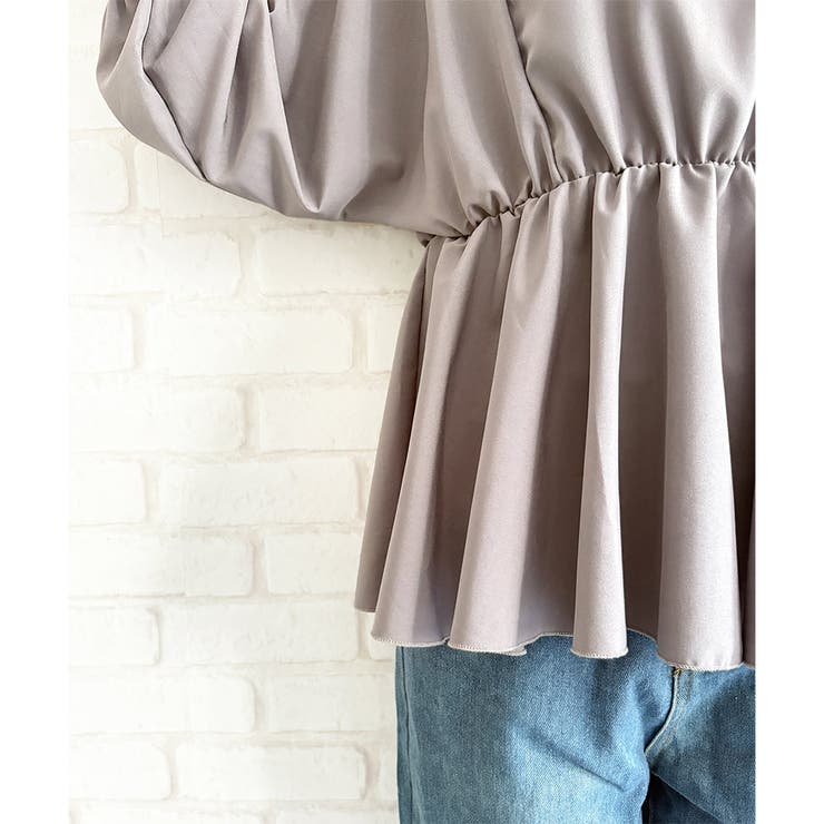 Vネックギャザーブラウス レディース 韓国 | Dewlily | 詳細画像29 