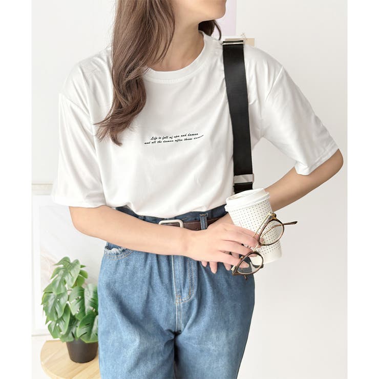 フロントロゴ半袖Tシャツ 夏トップス 半袖 | Dewlily | 詳細画像12 
