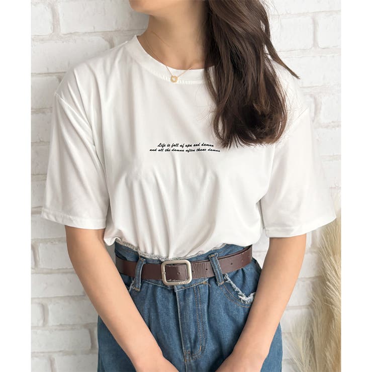 フロントロゴ半袖Tシャツ 夏トップス 半袖 | Dewlily | 詳細画像15 