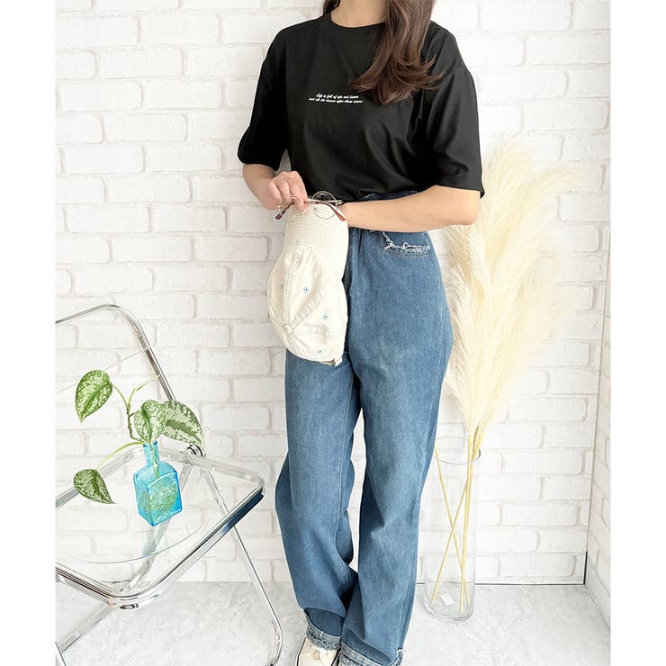 フロントロゴ半袖Tシャツ 夏トップス 半袖 | Dewlily | 詳細画像17 