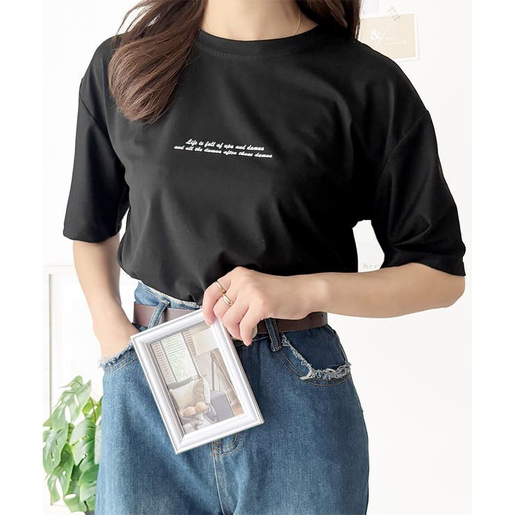 フロントロゴ半袖Tシャツ 夏トップス 半袖 | Dewlily | 詳細画像19 
