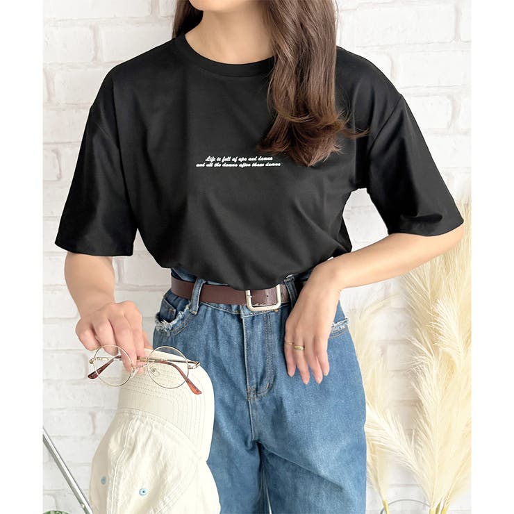 フロントロゴ半袖Tシャツ 夏トップス 半袖 | Dewlily | 詳細画像2 