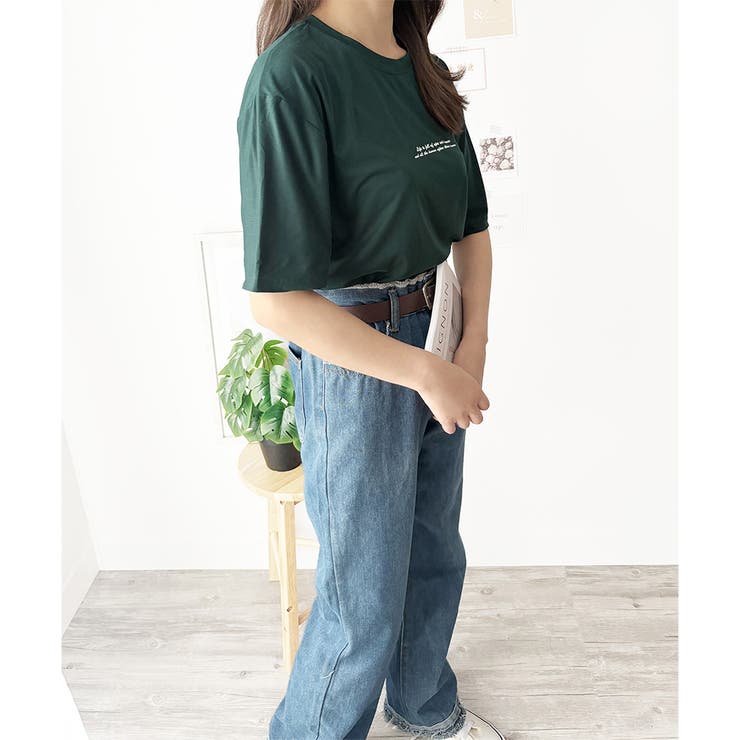 フロントロゴ半袖Tシャツ 夏トップス 半袖 | Dewlily | 詳細画像23 