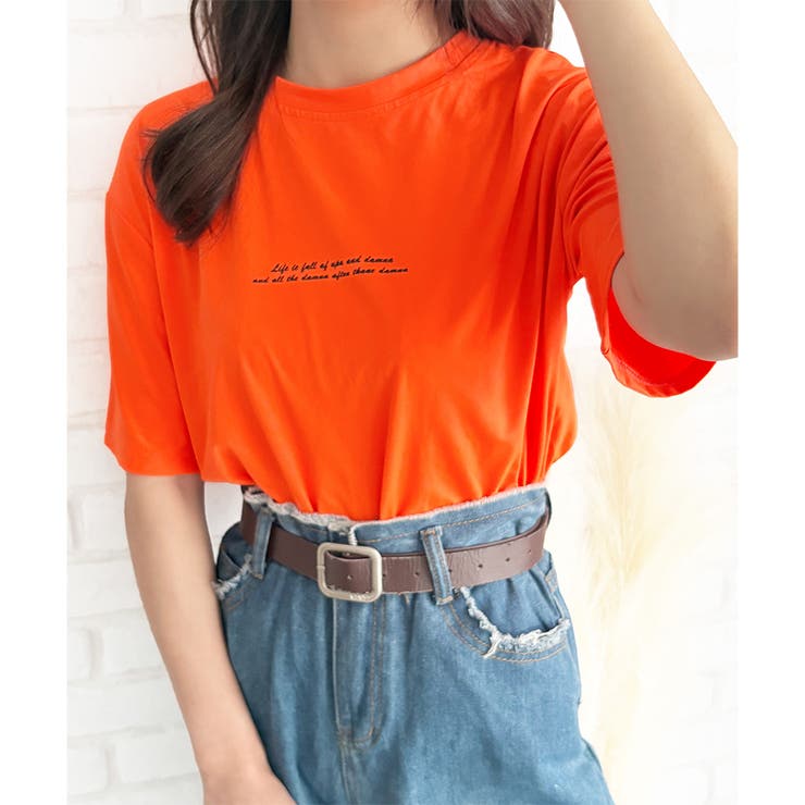 フロントロゴ半袖Tシャツ 夏トップス 半袖 | Dewlily | 詳細画像26 