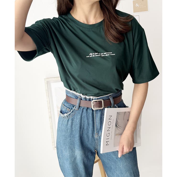 フロントロゴ半袖Tシャツ 夏トップス 半袖 | Dewlily | 詳細画像8 