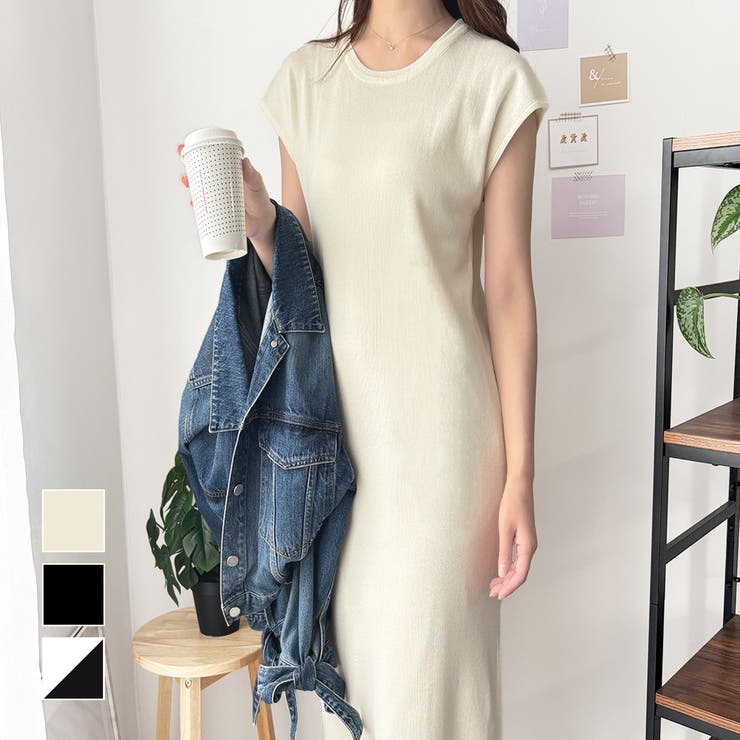 ニットストレートワンピース ワンピース ニット | Dewlily | 詳細画像1 