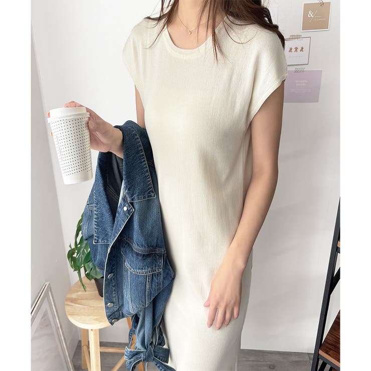 ニットストレートワンピース ワンピース ニット | Dewlily | 詳細画像13 