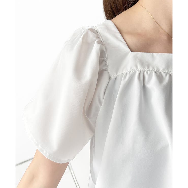 フレア半袖ギャザーブラウス レディース ふんわりシルエット | Dewlily | 詳細画像22 