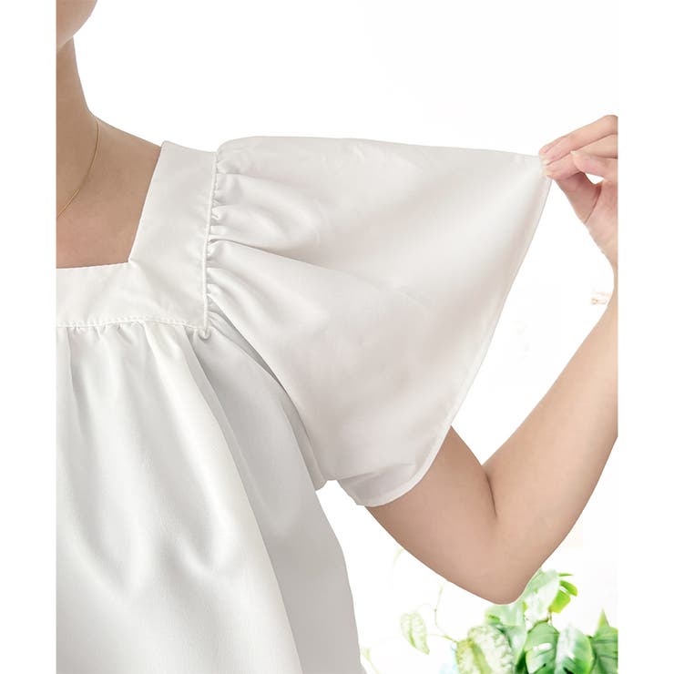 フレア半袖ギャザーブラウス レディース ふんわりシルエット | Dewlily | 詳細画像23 