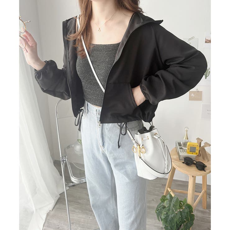 ショート丈ドロストブルゾン ライトアウター ジャケット | Dewlily | 詳細画像10 