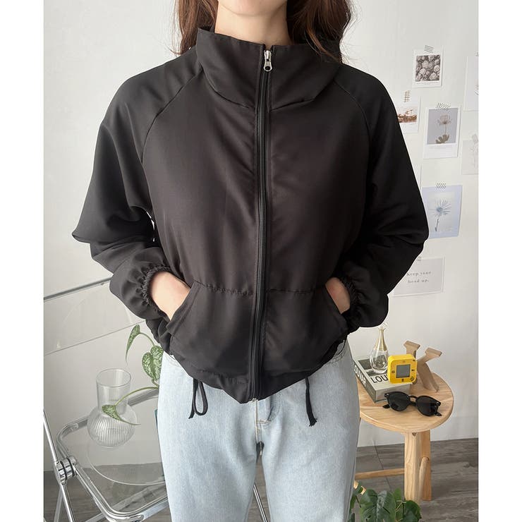 ショート丈ドロストブルゾン ライトアウター ジャケット | Dewlily | 詳細画像12 