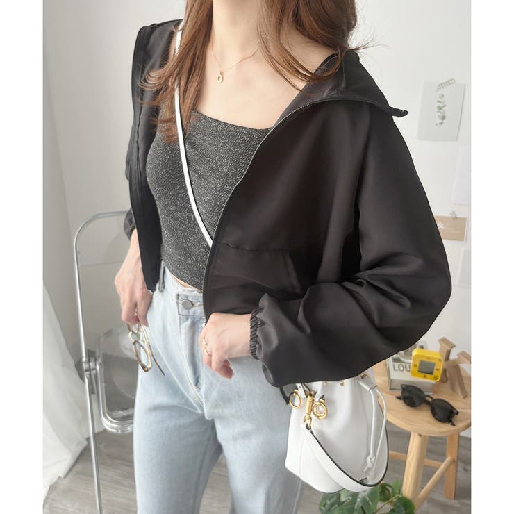 ショート丈ドロストブルゾン ライトアウター ジャケット | Dewlily | 詳細画像15 