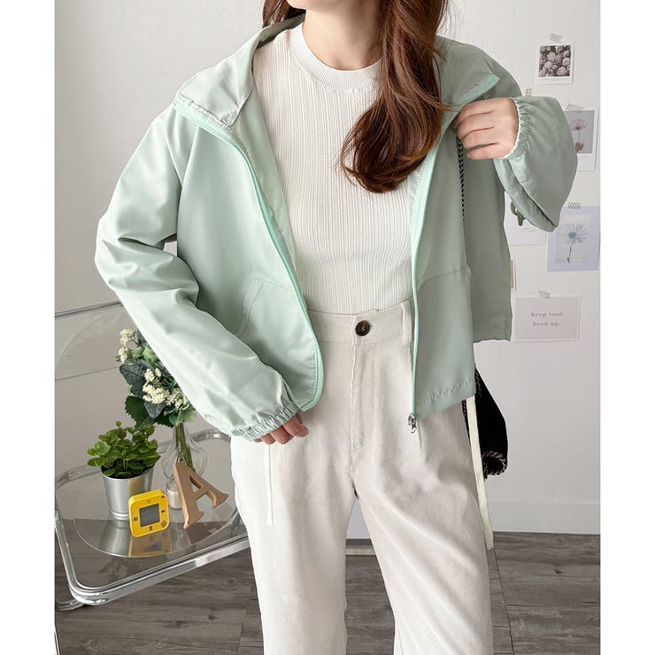 ショート丈ドロストブルゾン ライトアウター ジャケット | Dewlily | 詳細画像17 