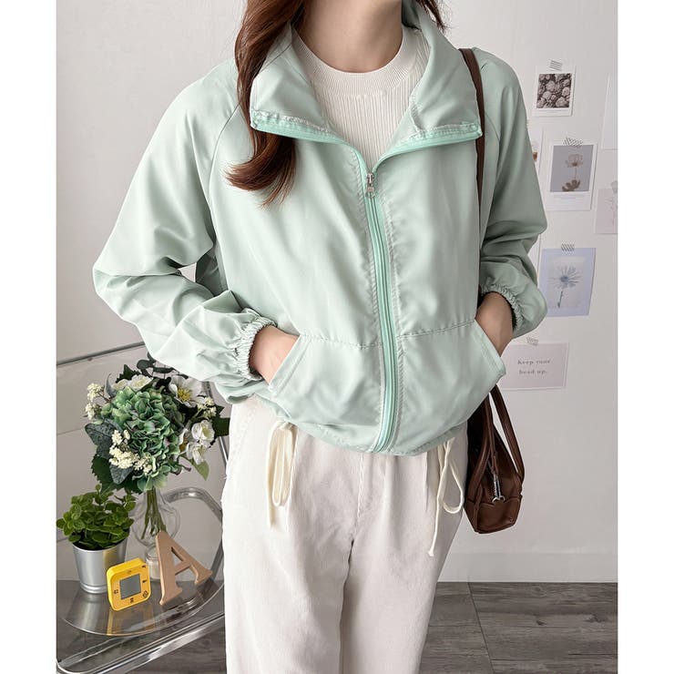 ショート丈ドロストブルゾン ライトアウター ジャケット | Dewlily | 詳細画像18 