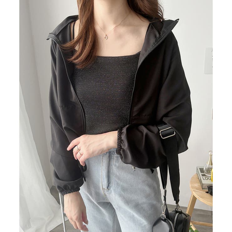 ショート丈ドロストブルゾン ライトアウター ジャケット | Dewlily | 詳細画像4 