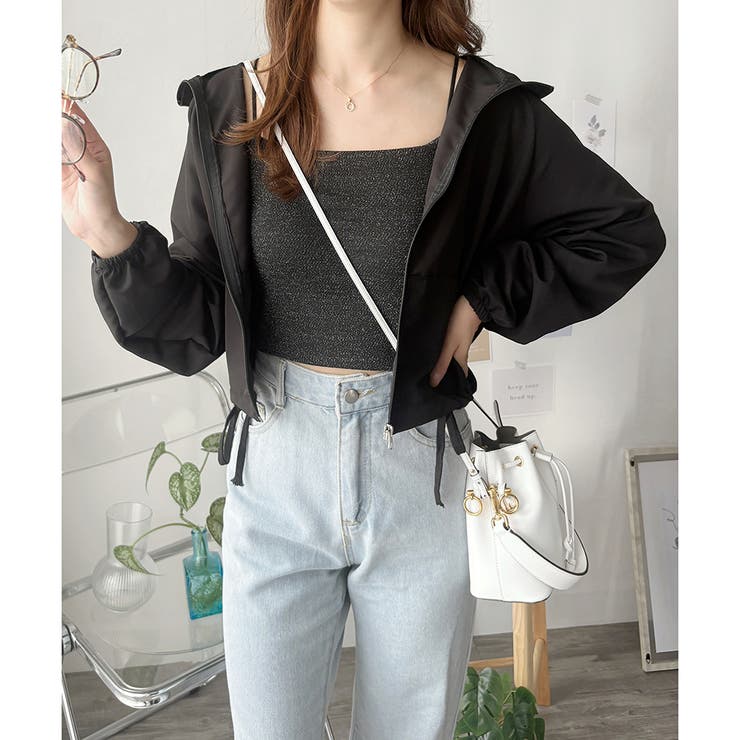 ショート丈ドロストブルゾン ライトアウター ジャケット | Dewlily | 詳細画像6 